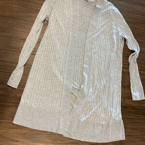 LOFT Soft Gray Open-Front Cardigan